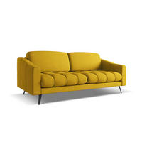3-SITZER SOFA Chenille Stoff Gelb - Currygelb/Gelb, Textil/Metall (202/80/95cm) - Makamii