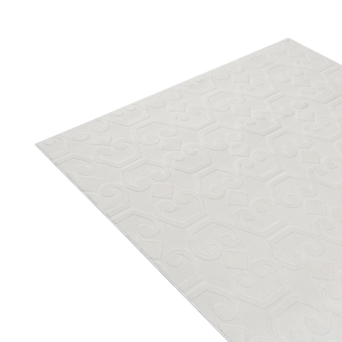KOBEREC Krémově bílý 160/160 cm Gannett - bílá/krémová, textil (160/160cm) - Beliani
