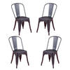 STÜHL-SET 4 Stück Metall Schwarz - Schwarz, Metall (44/85/55cm) - Nest Dream