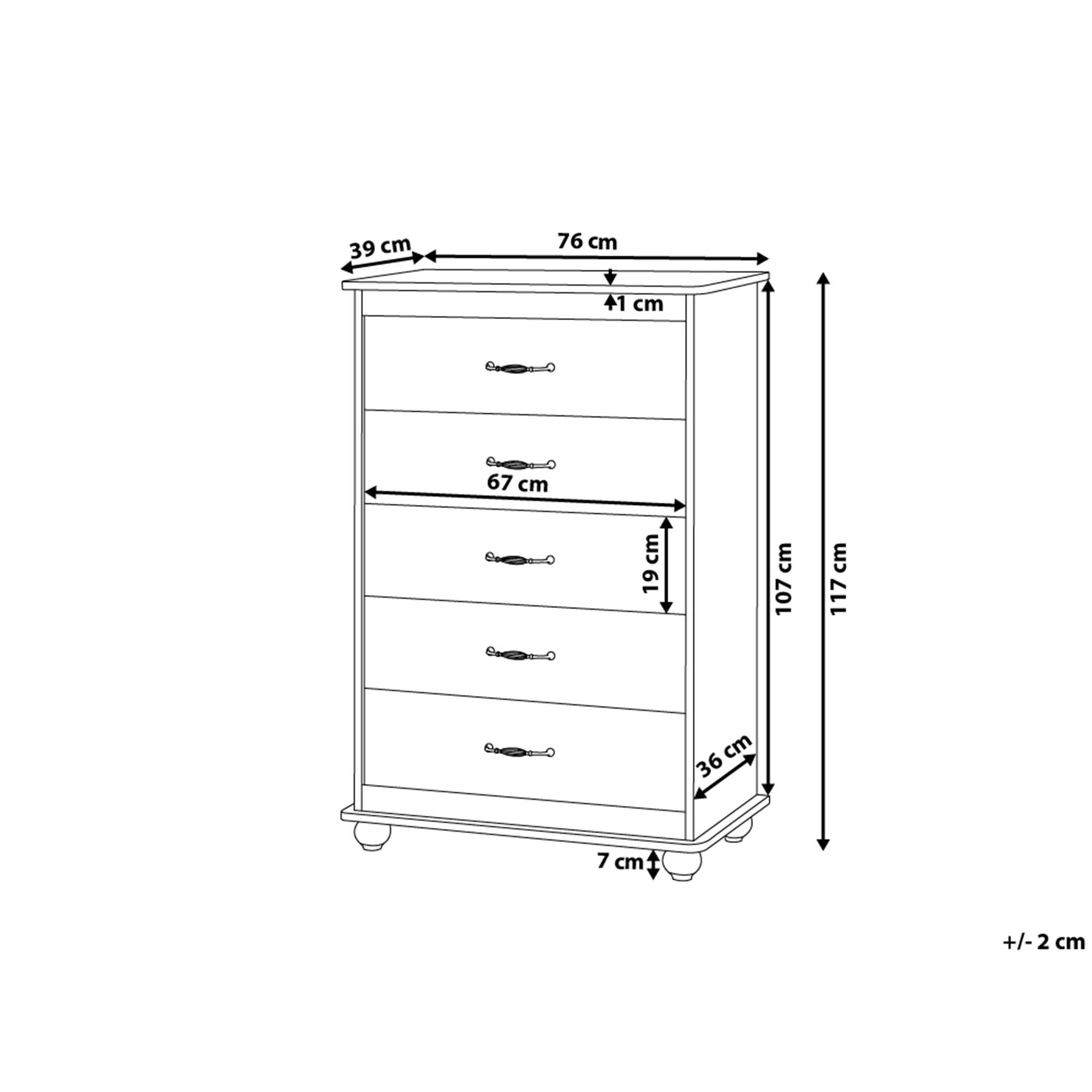 Thumbnail - Beliani Kommode, Weiß, Schwarz, Holzwerkstoff, 76x117x39 cm, Wohnzimmer, Kommoden & Sideboards, Highboards