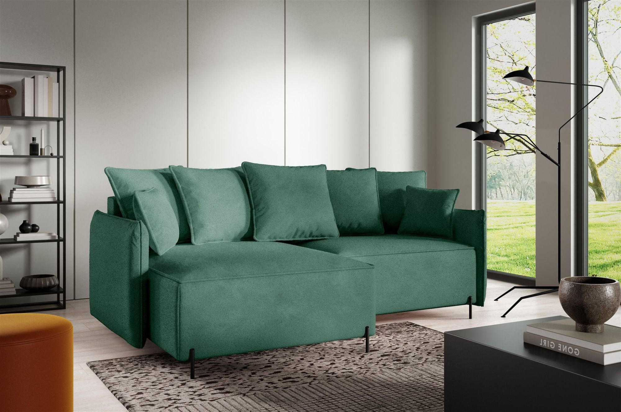 ECKSOFA Betto - Grün, Holzwerkstoff/Textil (221/148cm) - Fun Möbel