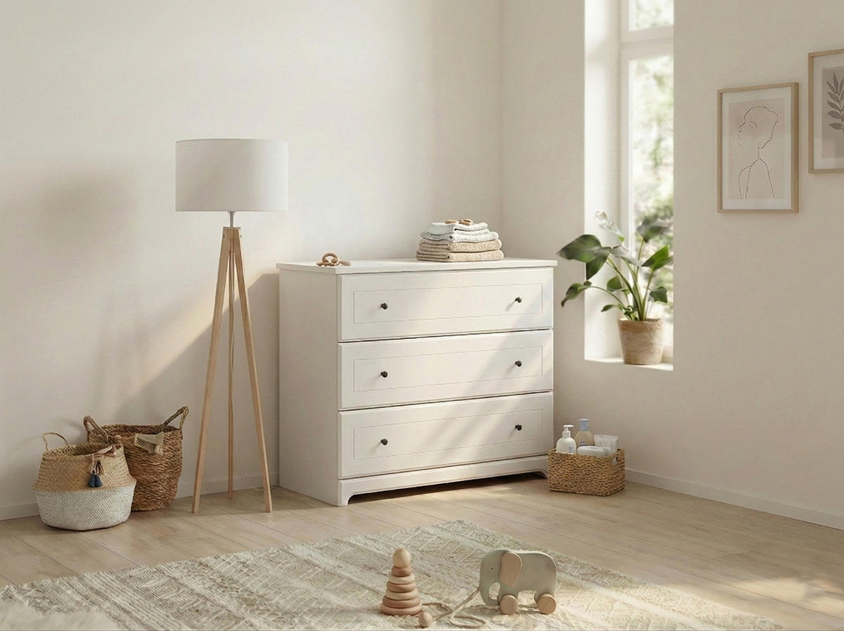 BABYZIMMER SET Thilo 2-tlg. Wickelkommode Babybett - Schwarz/Weiß, Holzwerkstoff/Metall (1/1/1cm) - arthur berndt