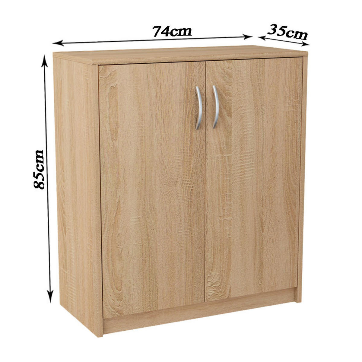 KOMMODE 74cm breit in Sonoma - Sonoma Eiche, Holzwerkstoff (74/85/35cm) - Home Collective