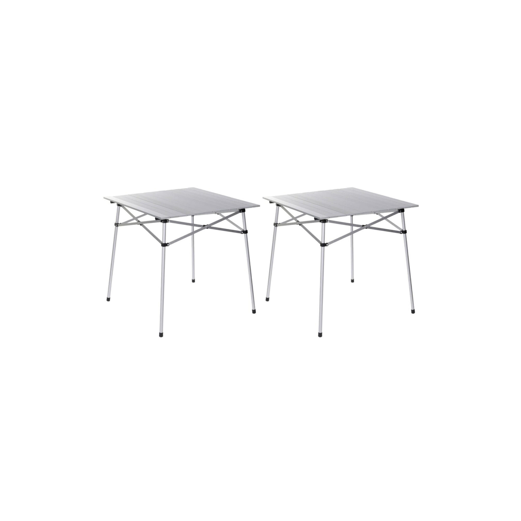 CAMPING Lattentische 2er-Set - inkl. Transporthülle - 70 x 70 x 70 cm - Grau, Metall (70/70/70cm) - O’Camp