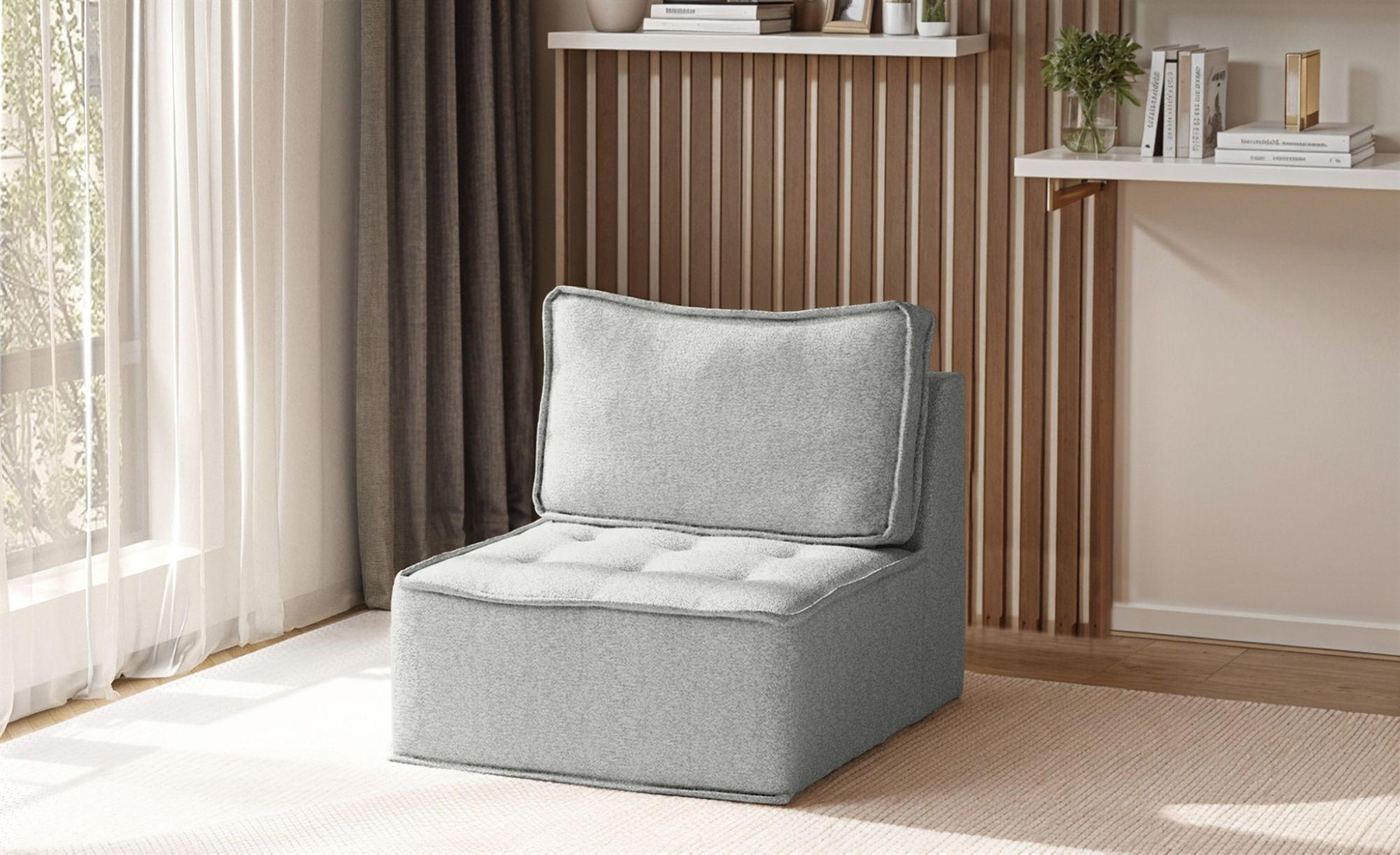 SESSEL Sande Xs In Alpine - Hellgrau, Holzwerkstoff/Textil (80/85/90cm) - Fun Möbel