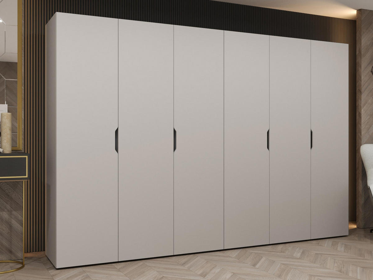 DREHTÜRENSCHRANK Malaga 300 - Kaschmir, Holzwerkstoff (300/202/52cm) - MIRJAN24