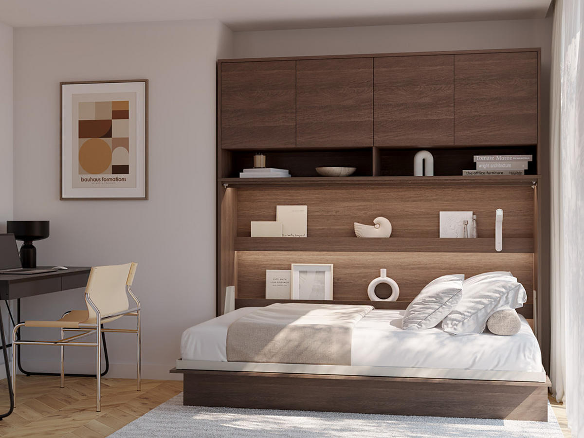 SCHRANKBETT BED CONCEPT BC-05 Matratze - Alteiche, Holzwerkstoff (120/200cm) - Meblini