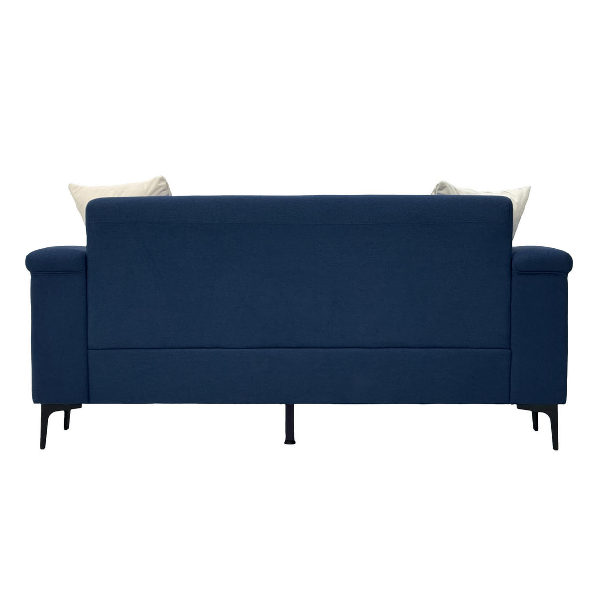 SITZGARNITUR DE-35070 mit Leinenbezug Dunkelgrau - Blau, Holzwerkstoff (73.5/81.5/172cm) - ComfortXL