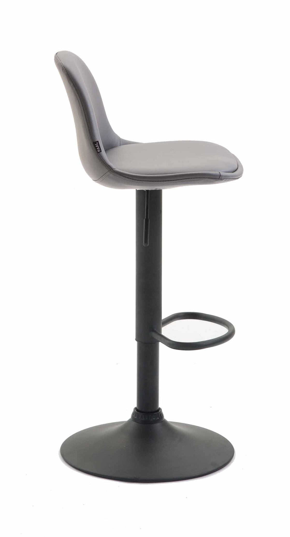 BARHOCKER Lederlook grau - Schwarz/Grau, Textil/Metall (39/82/43cm) - CLP