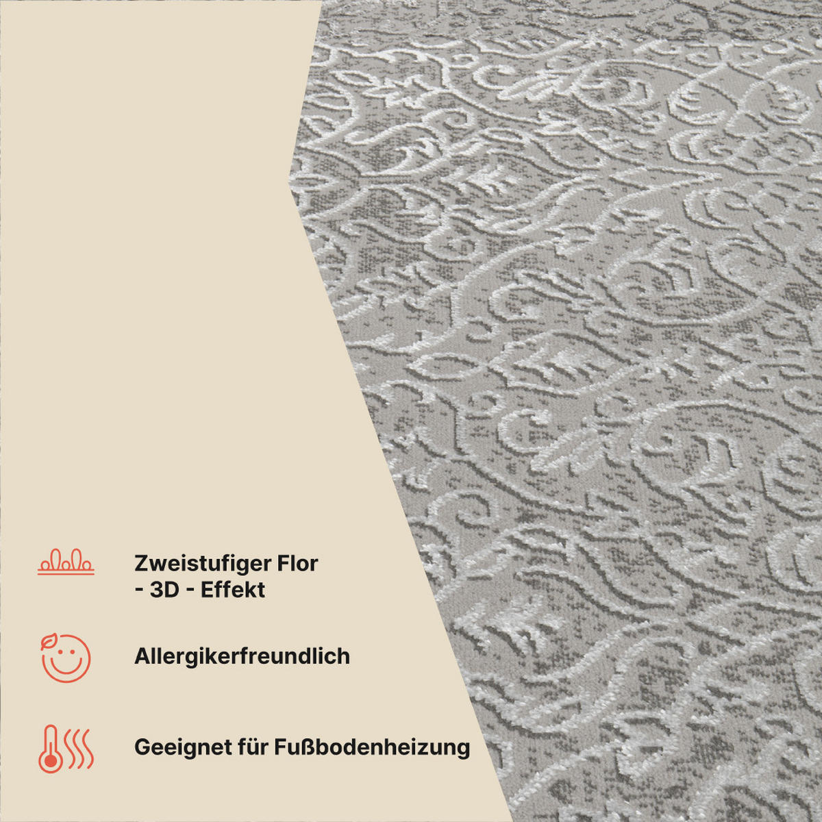 TEPPICH ARES Dunkelgrau 140/200 cm - Dunkelgrau, Textil (140/200cm) - Tapiso