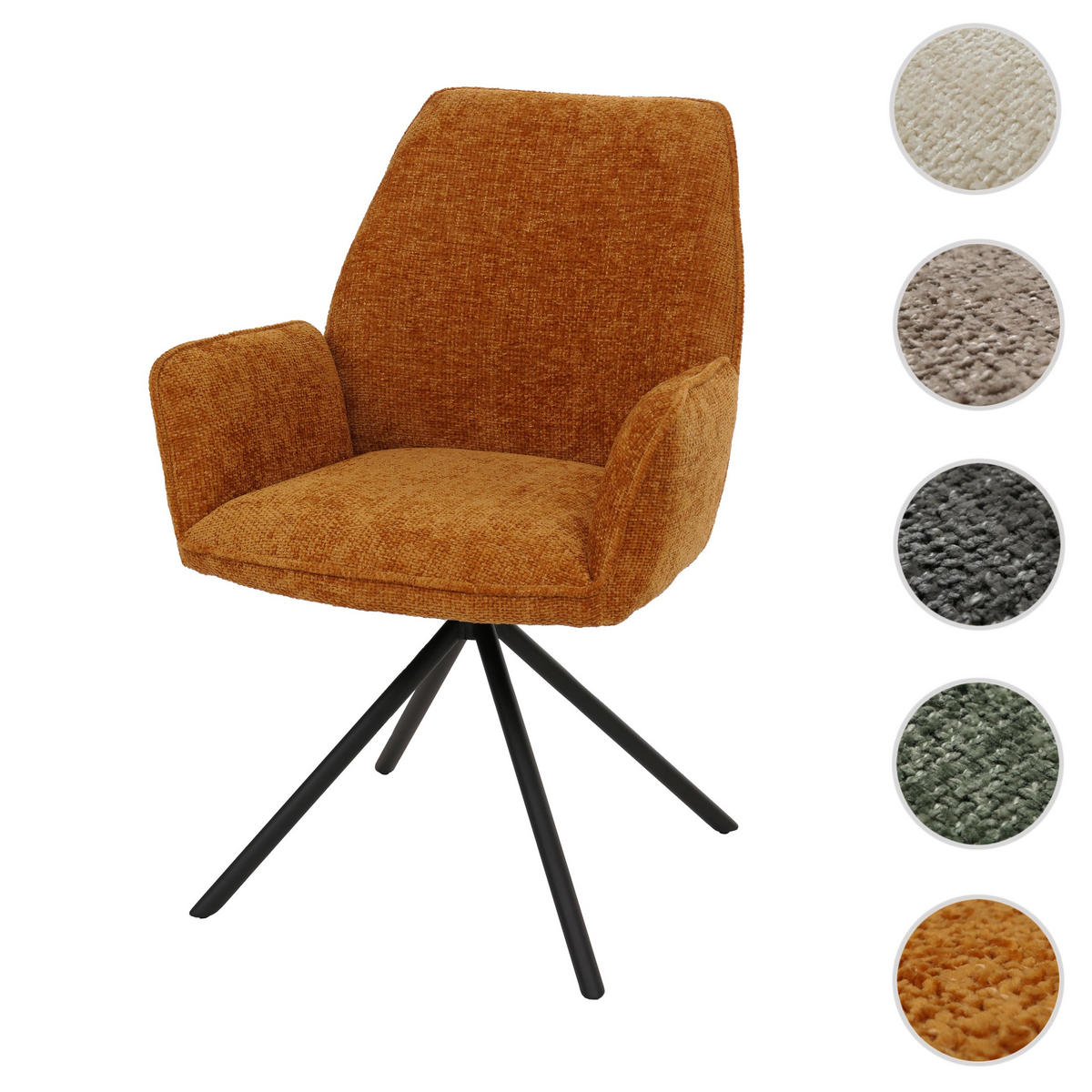 ESSZIMMERSTUHL Gelb, Schwarz - Gelb/Schwarz, Textil (60/86/60cm) - MCW