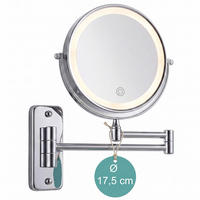 MAKEUPOVÉ zrcadlo - stříbrná, kov/sklo (33/30/3.5cm) - Relaxdays
