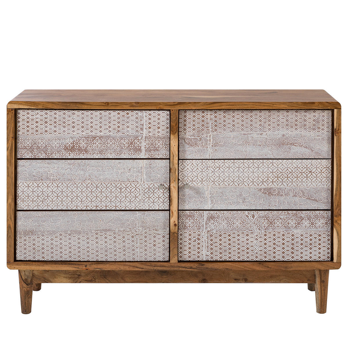 KOMMODE - Akazie massiv / Metall - Akaziefarben, Holz (118/77/40cm) - home24