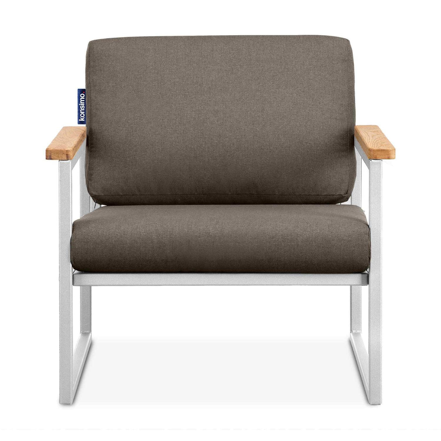GARTENSESSEL TRIBO ,Weiß/Beige - Beige/Weiß, Holz/Textil (70/65/60cm) - KONSIMO®