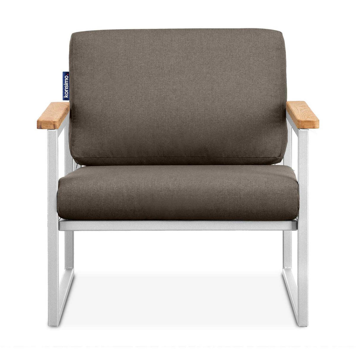 GARTENSESSEL TRIBO ,Weiß/Beige - Beige/Weiß, Holz/Textil (70/65/60cm) - KONSIMO®