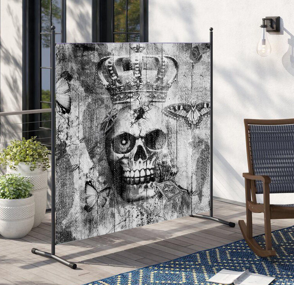 PARAVENT 1-tlg. 180x178cm Skull - Multicolor, Metall (178/180cm) - QUICK STAR