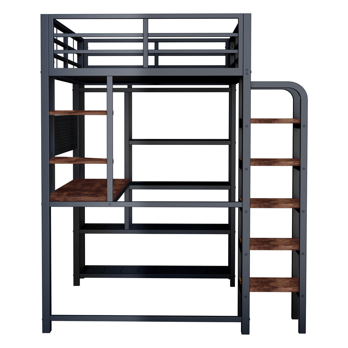 HOCHBETT 90/200 cm DE-32557 mit LED, Steckdose und Lochblech Schwarz - Schwarz, Metall (90/200cm) - ComfortXL