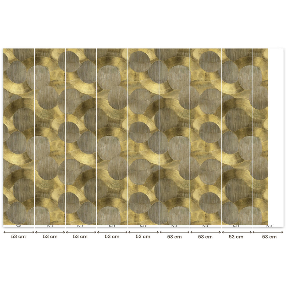 TAPETE - Modern - Geometrisch - Gold - 450x300 cm - Goldfarben, Papier (450/300cm) - OnlyWow