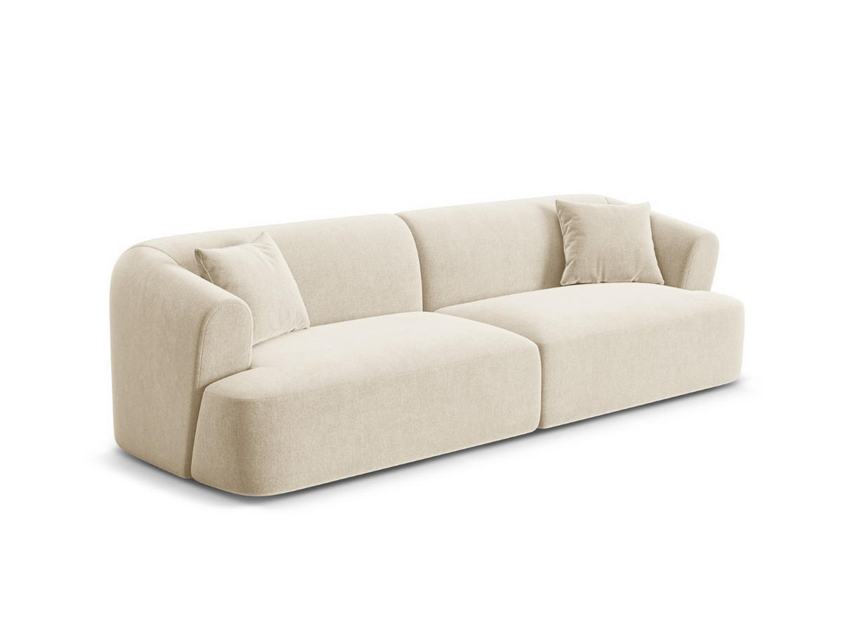 MODULARES-SOFA Campi aus Samt leichtes beige 4 Sitzplätze - Creme, Textil (90/70/255cm) - Cosmopolitan Design