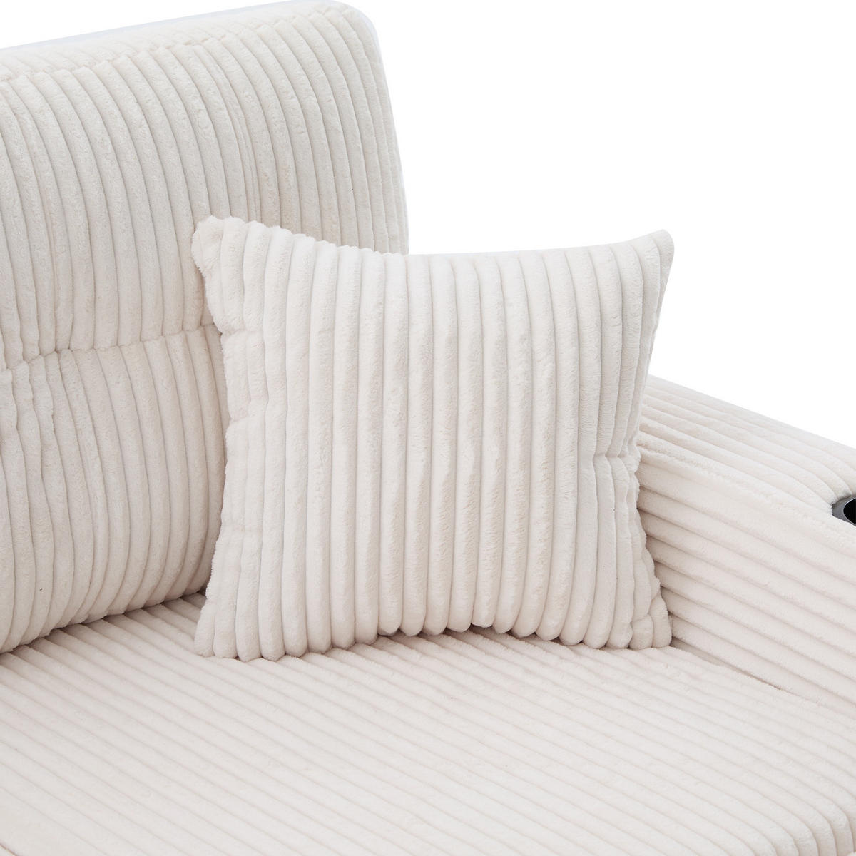 SCHLAFSOFA 3-er Sofa mit Schlaffunktion,Aufbewahrungshocker,Cord,Beige - Beige, Textil (196/85/119cm) - LVHOM