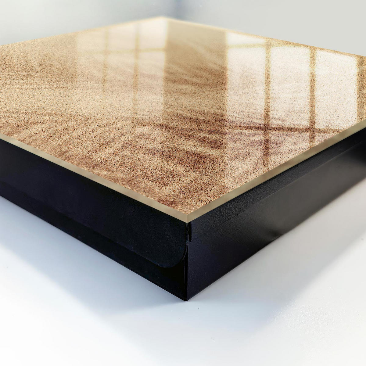 SCHLÜSSELBOX Schwarz 30x30 cm- Türöffnung nach rechts - Schaumspuren - Beige, Metall (30/30/5cm) - TULUP