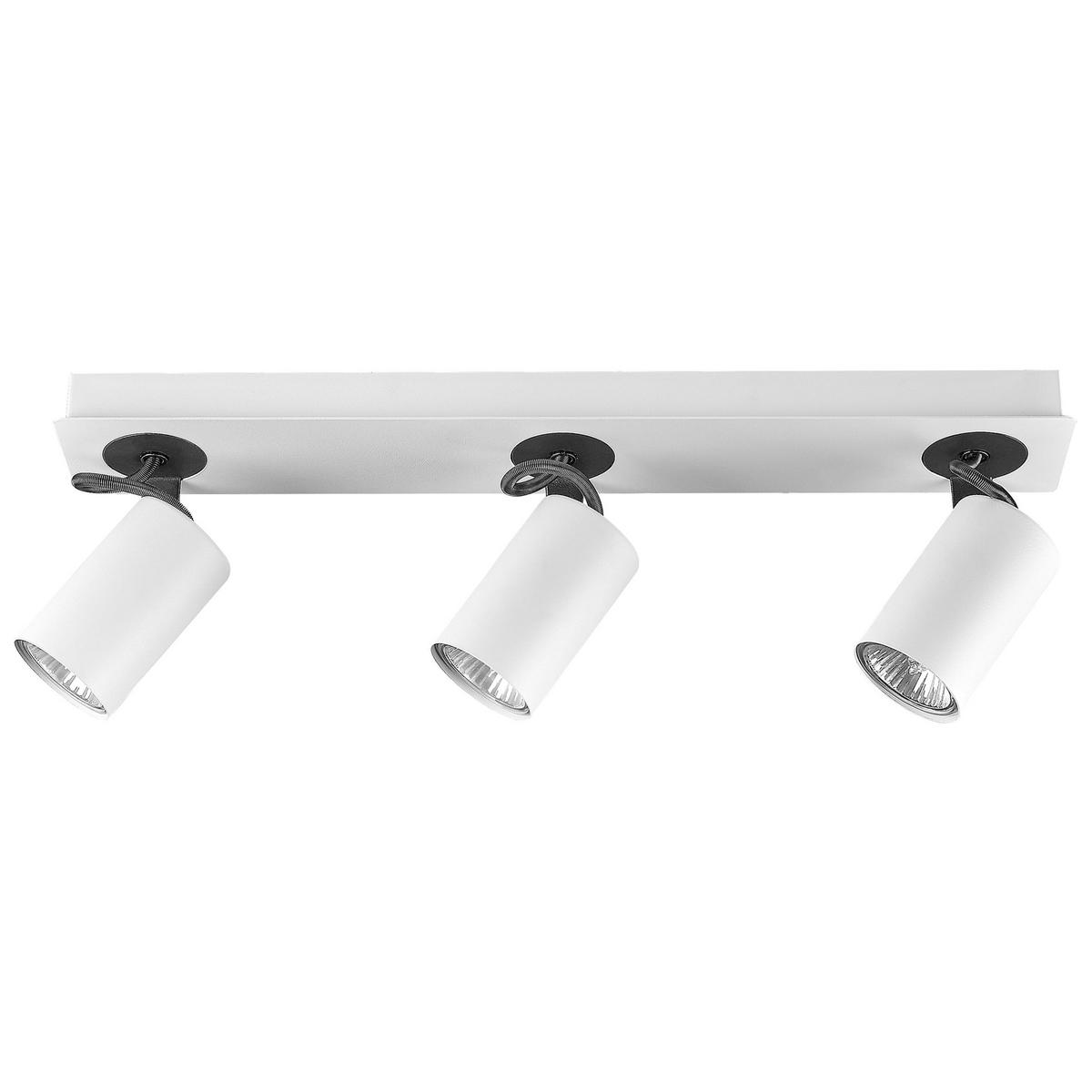 DECKENLEUCHTE Klip 44x7x12 cm - Weiß, Metall (7/44/12cm) - Beliani