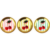 DEKOTELLER & -TABLETTS Chérie Cherry 3er Set 13/13/1,8 cm - Multicolor, Metall (13/1.8cm) - FURNARO