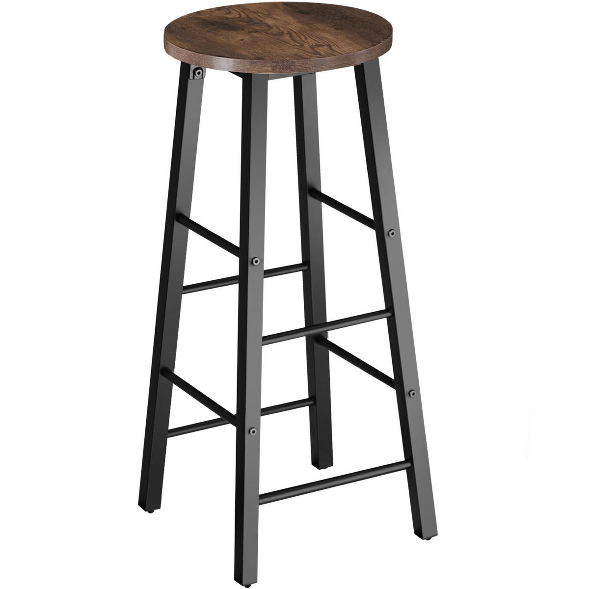 BARHOCKER 4er Set Poole, Sitzhöhe 74 cm, Industrial Holz hell, Eiche Sonoma - Rostfarben, Holzwerkstoff/Textil (31/72.5/31cm) - tectake