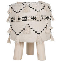 HOCKER Thondi 33/33/44 cm - Beige, Naturmaterialien/Textil (33/44/33cm) - Beliani