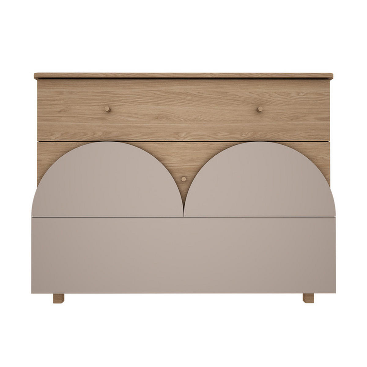 DĚTSKÁ KOMODA Bloom Béžová a dřevo - hnědá, kompozitní dřevo (120/93/52cm) - Petits-meubles