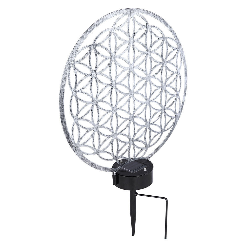 LED AUSSENLEUCHTE Solarleuchte Silber Schwarz Antik - Silberfarben, Metall (30/10/41cm) - Globo Lighting