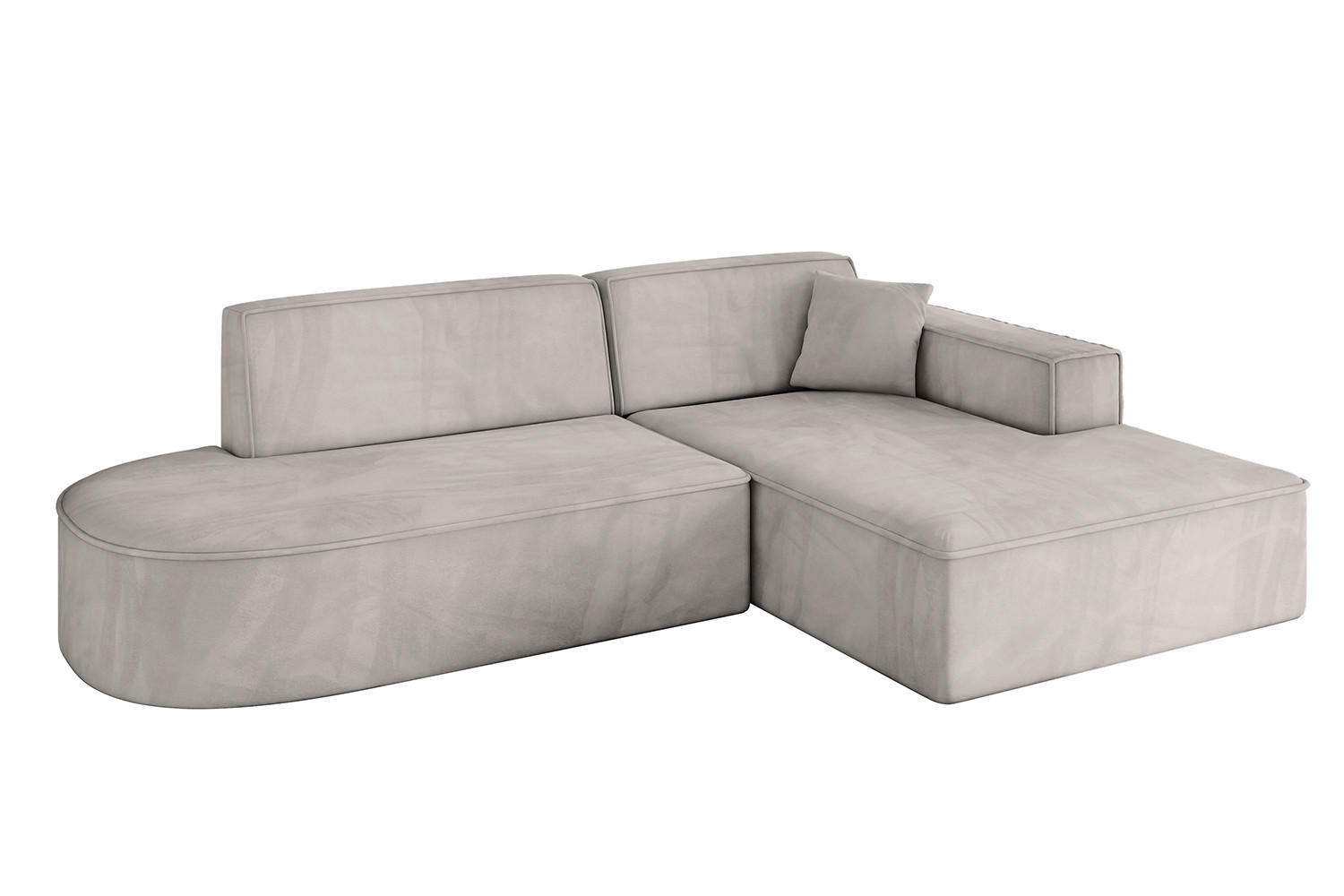 ECKSOFA Ottomane Rechts IREA-L1-v4 - 234x171x79 cm Hellbraun - Hellbraun, Holzwerkstoff/Textil (171/234cm) - ALTDECOR