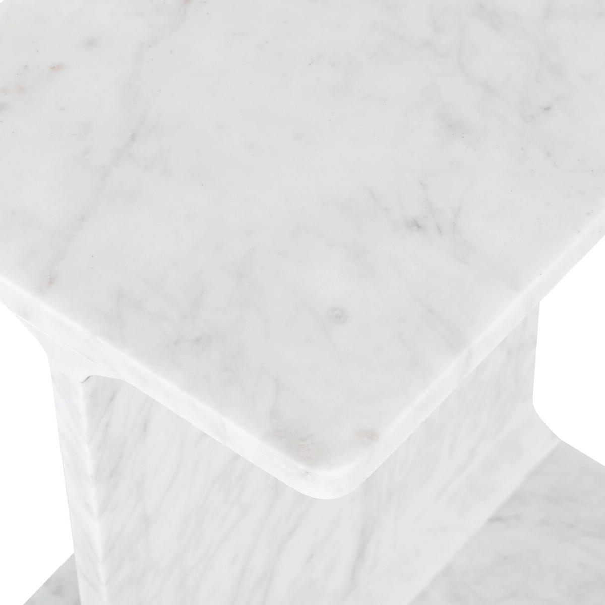 BEISTELLTISCH AVOLA Weiß 31x38x46 cm - Weiß, Stein (38/31/46cm) - FURNLUX