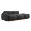 3-SITZER SOFA Rechts Chenille Stoff Grau - Dunkelgrau/Braun, Holz/Textil (258/73/95cm) - Makamii