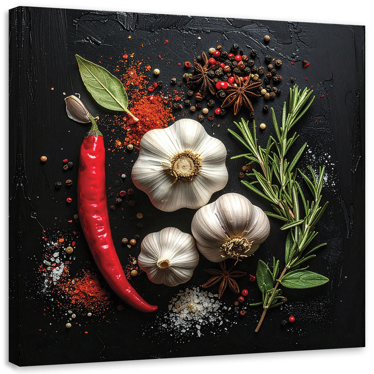 LEINWANDBILD Essen & Trinken 60x60cm - Multicolor, Textil (60/60cm) - Feeby