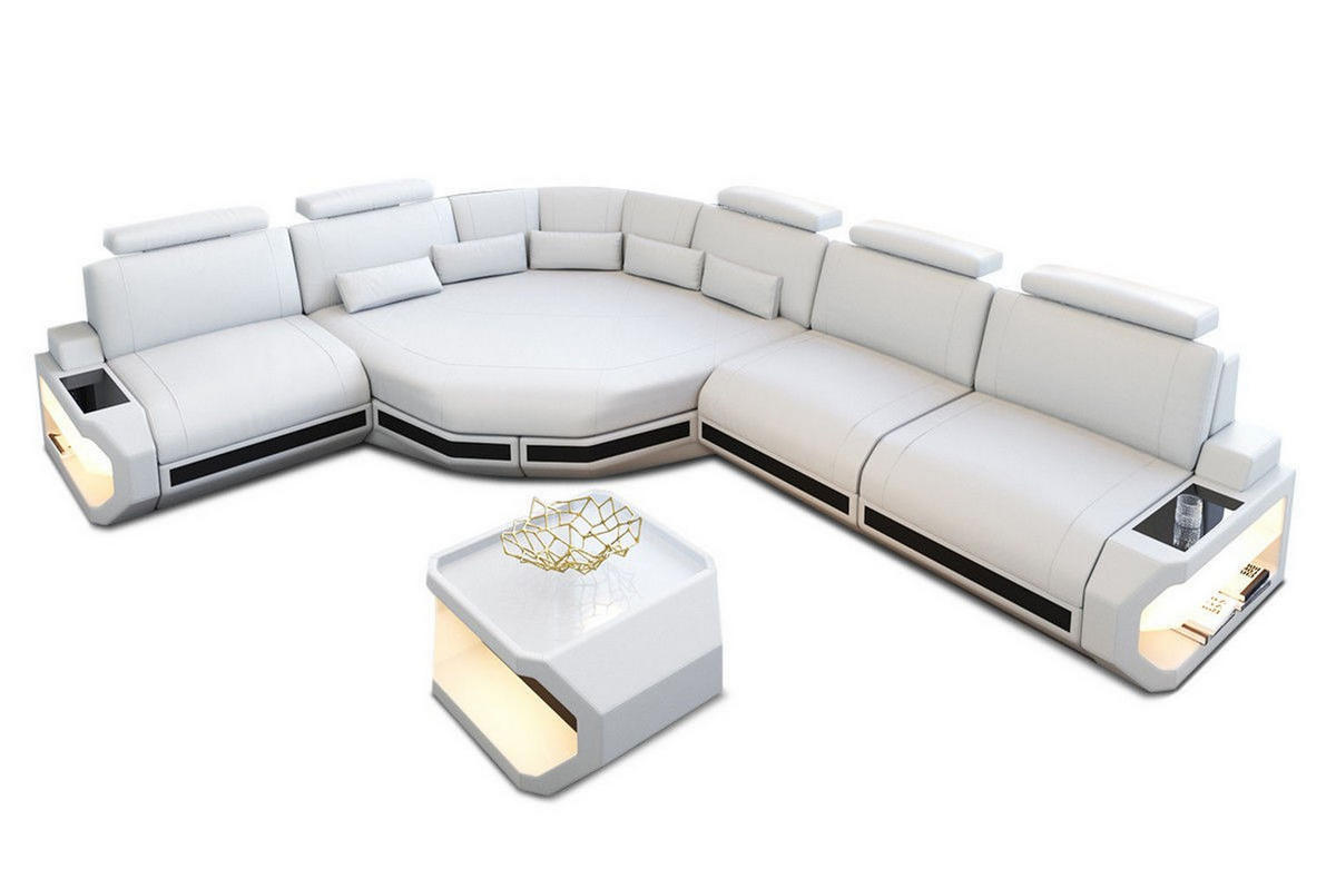 LEDERSOFA Asti L - Weiß, Leder (280/355cm) - Sofa Dreams