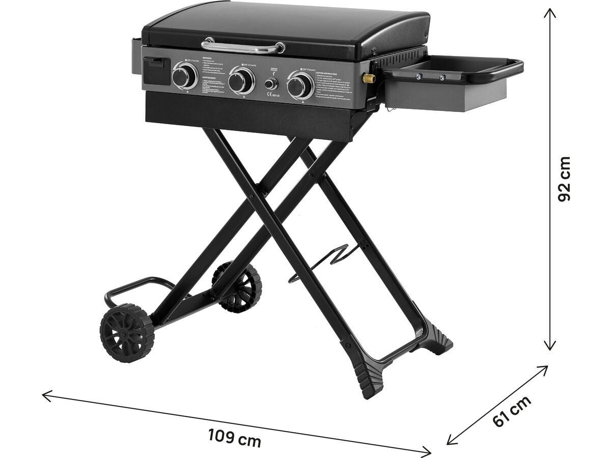 PLANCHA firo Schwarz - Grau, Metall (61/92/109cm) - Habitat Garten