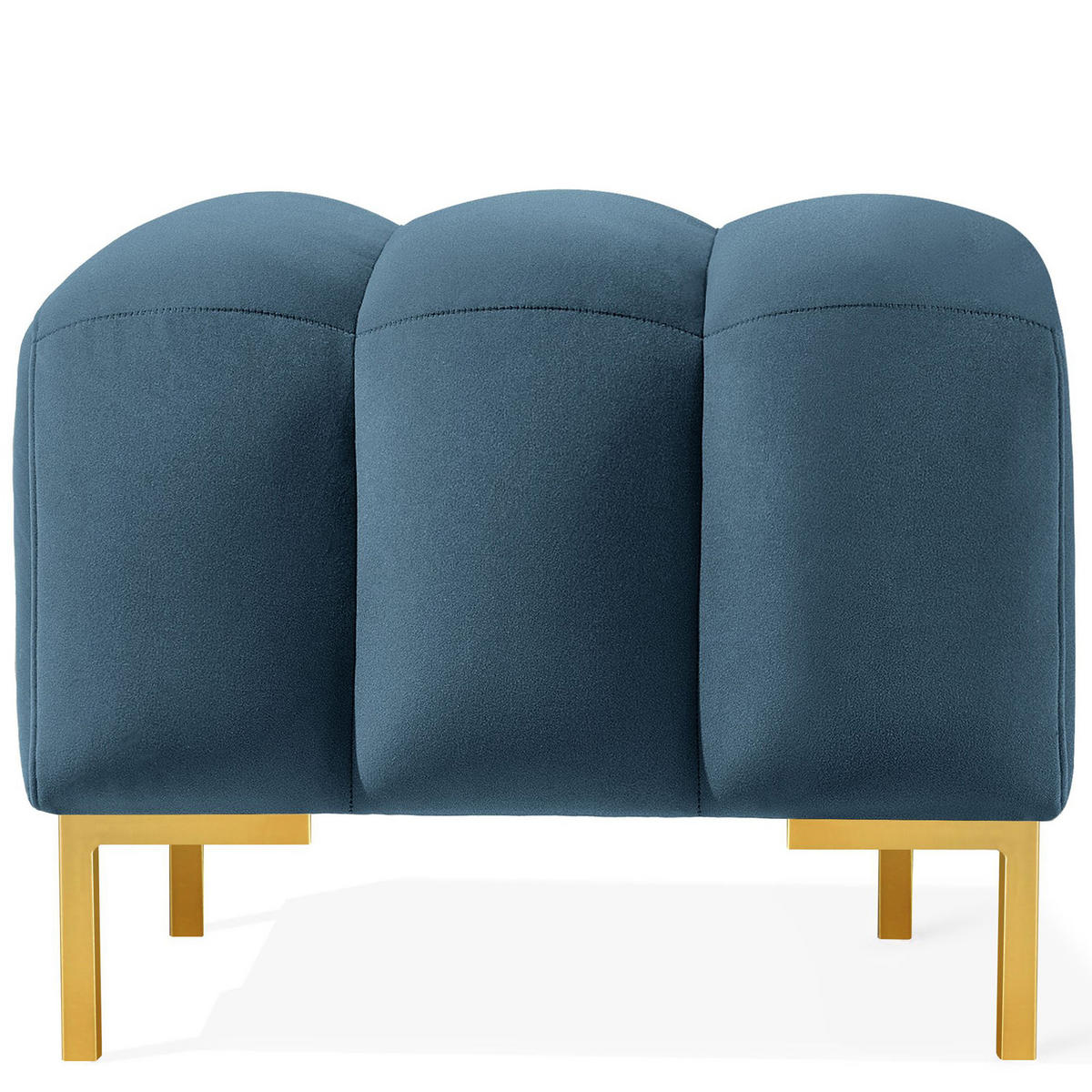 SITZHOCKER Polsterhocker PECCO, Veloursstoff - Blau/Goldfarben, Holz/Textil (120/50/50cm) - KONSIMO®