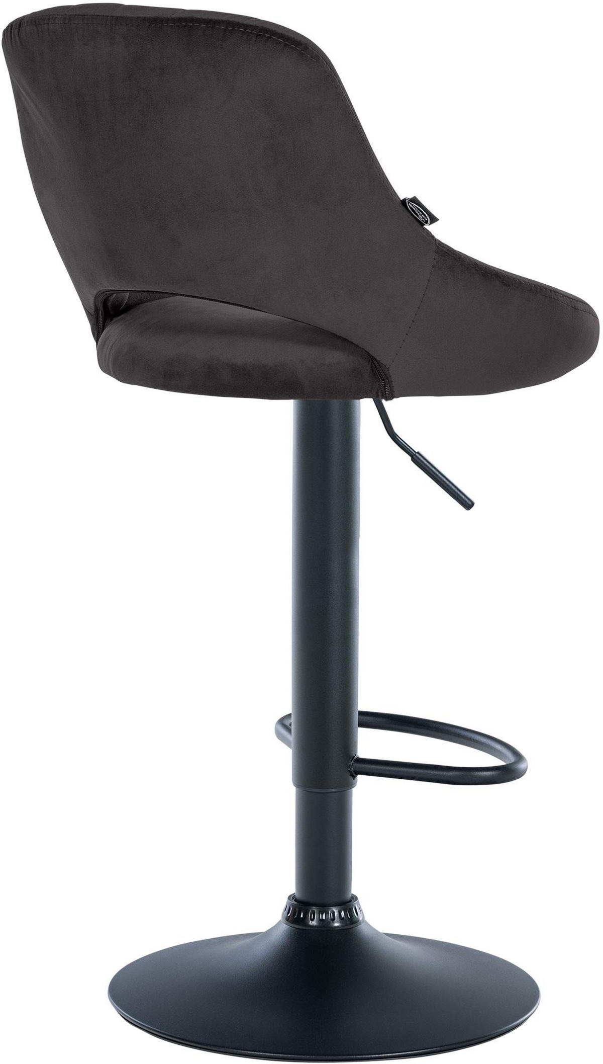 BARHOCKER 2er Set Samt schwarz - Schwarz, Textil (47/85/48cm) - CLP