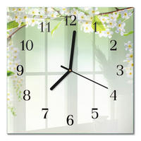 WANDUHR 30x30 cm - Frühling - Grün, Glas (30/30/0.4cm) - TULUP