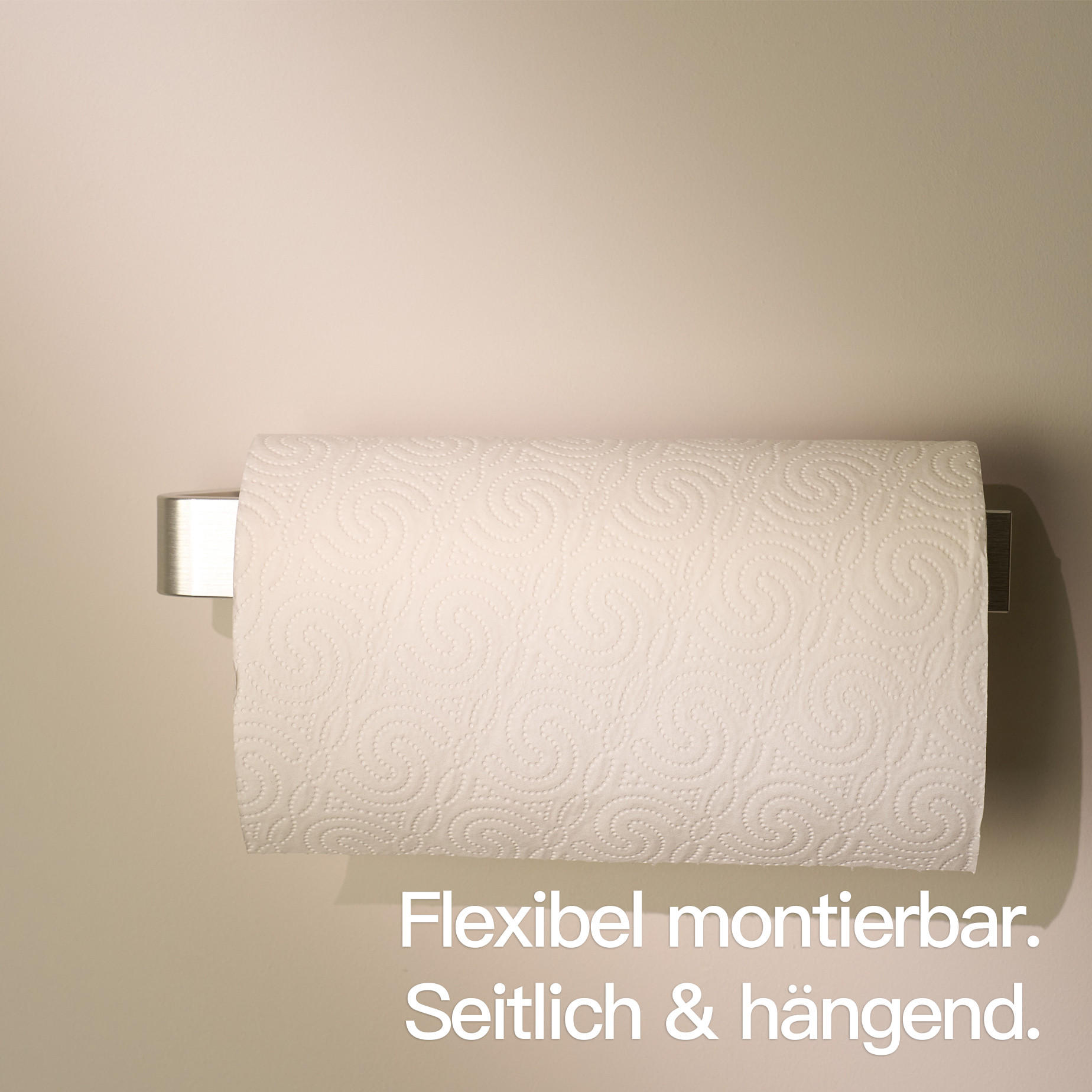 KÜCHENROLLENHALTER OHNE BOHREN Weiß - Weiß, Metall (31/3.7/6.7cm) - Designfabrik Hamburg