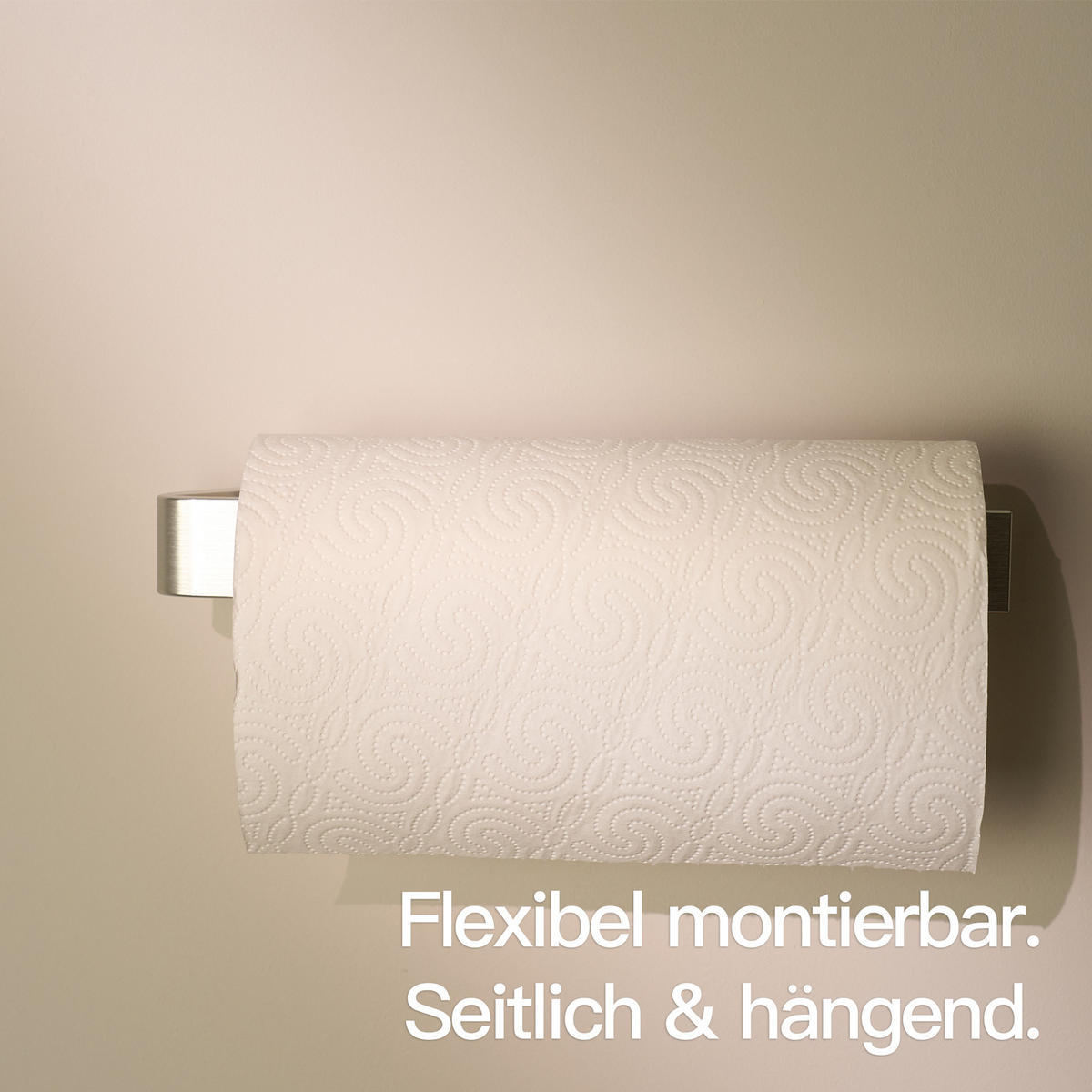 KÜCHENROLLENHALTER OHNE BOHREN Weiß - Weiß, Metall (31/3.7/6.7cm) - Designfabrik Hamburg