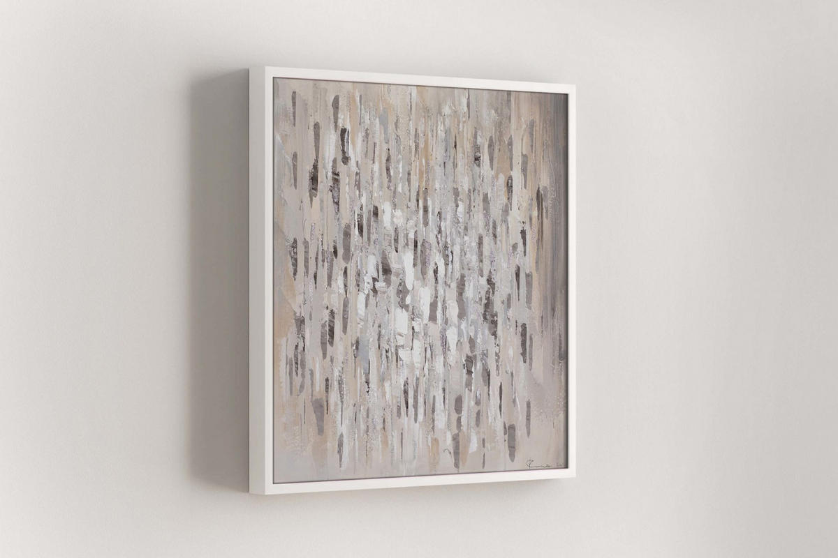 ACRYLBILD HANDGEMALT 80/80 cm - Grau, Holz/Textil (1.46/80cm) - KUNSTLOFT