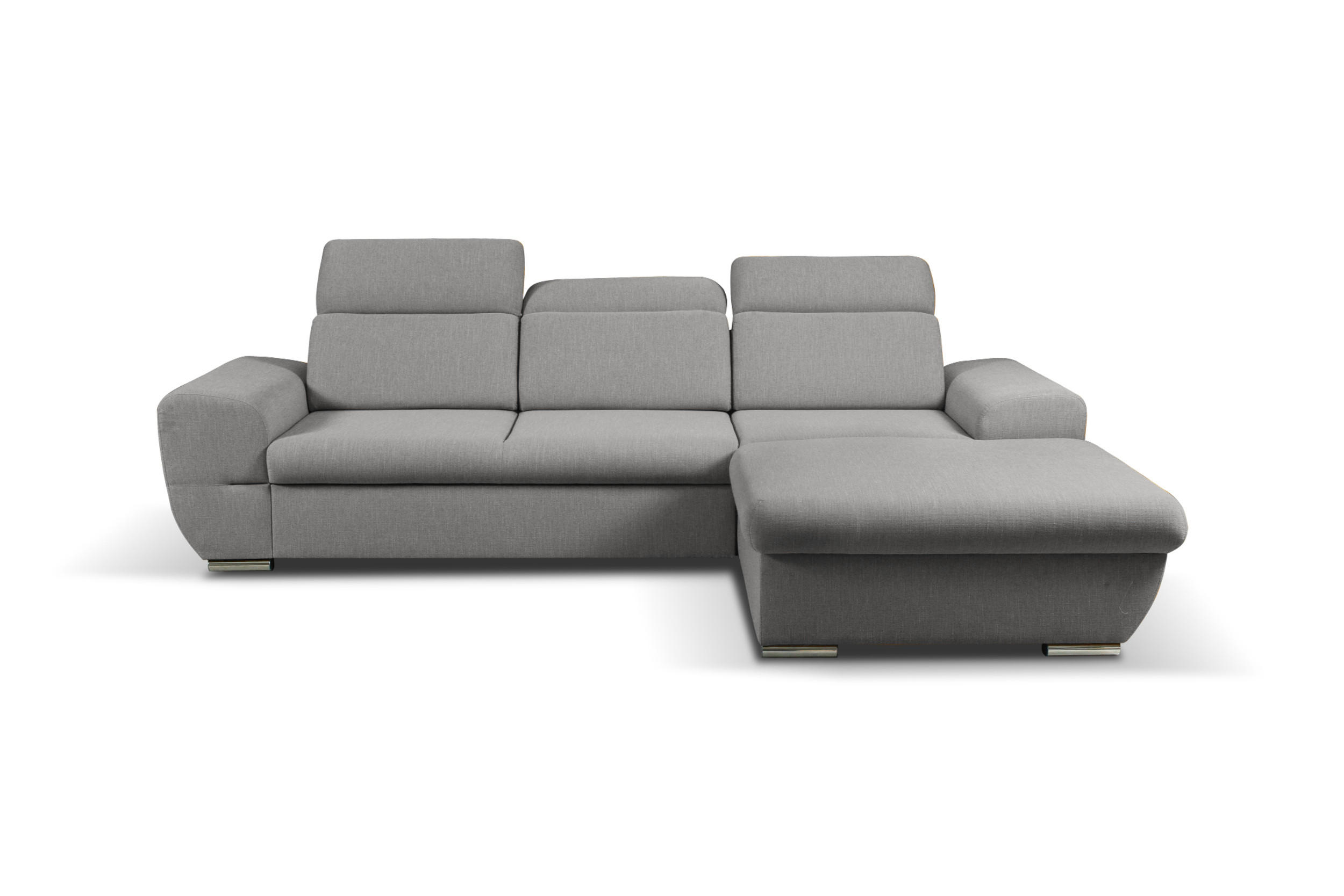ECKSOFA - FRENSO - Rechts, Grau (Ronda 88) - Grau, Holzwerkstoff (281/183cm) - Möblo