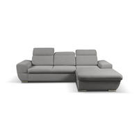 ECKSOFA - FRENSO - Rechts, Grau (Ronda 88) - Grau, Holzwerkstoff (281/183cm) - Möblo