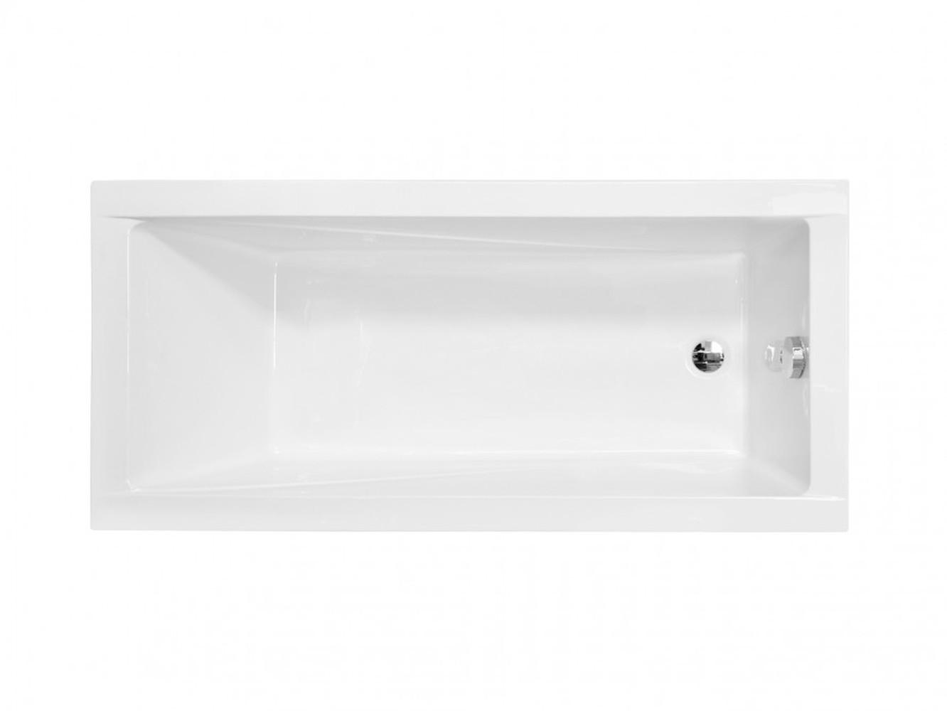 BADEWANNE Rechteck MODERN SLIM 160/70 mit Träger Ablauf Füße - Weiß, Kunststoff (70/53.5/160cm) - bad land