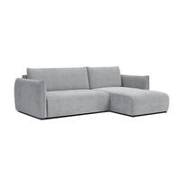 ECKSOFA TAUER 3-Sitzer links, hellgrau - Hellgrau/Schwarz, Holz/Textil (248/173cm) - Courtois Laville