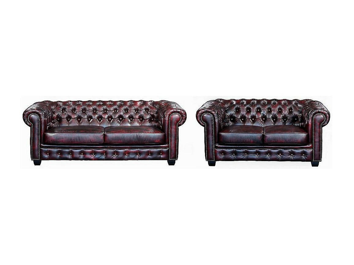 Vente-Unique Couchgarnitur Bordeaux 201x73x96 cm