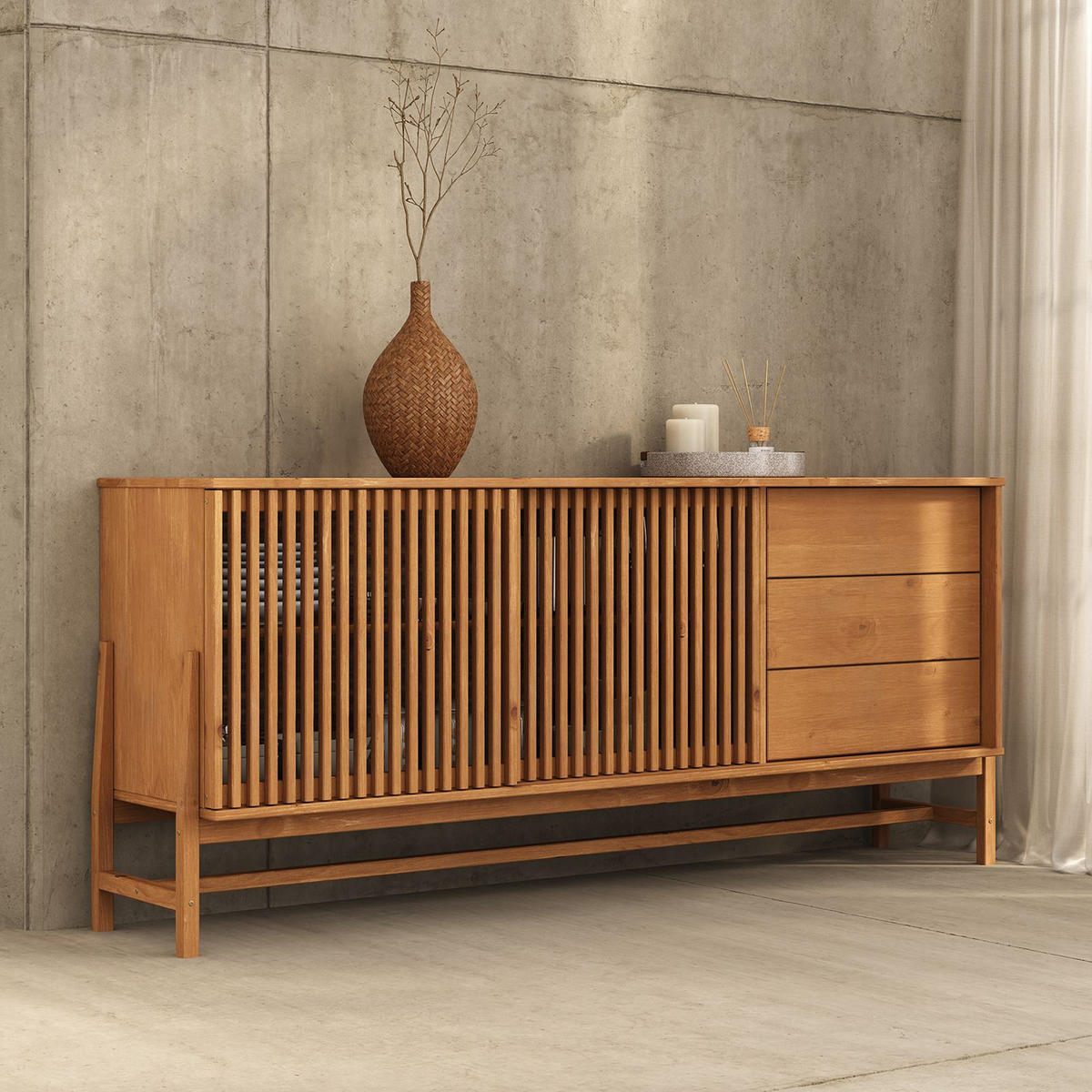 SIDEBOARD ADAMO Eiche - Eichefarben, Holz (175/75/41cm) - IDIMEX