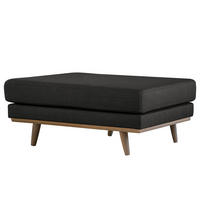 POLSTERHOCKER - Eichefarben/Schwarz, Eichenholz/Textil (85/43/60cm) - home24